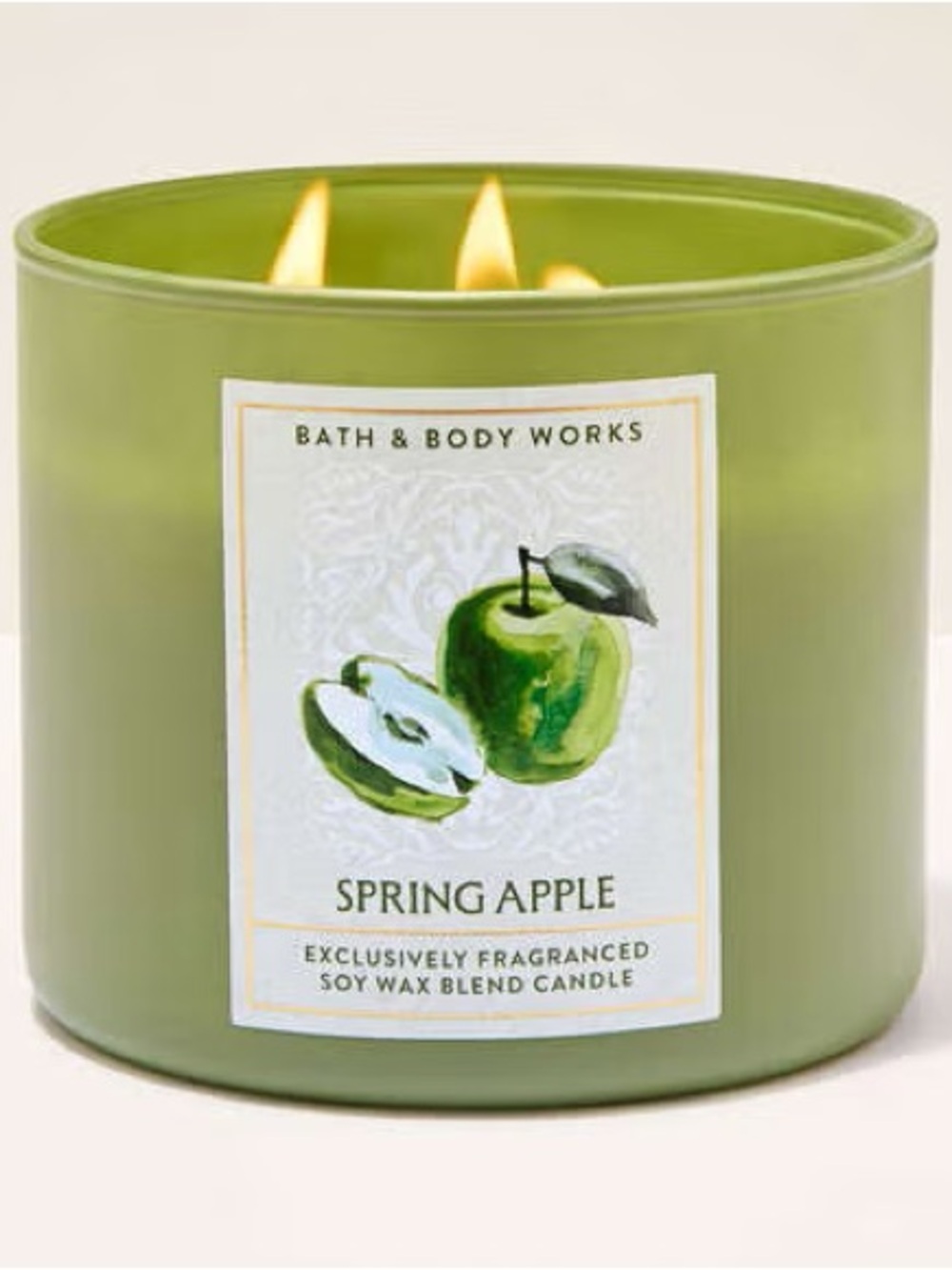 NWT Bath & Body Works Spring Apple 3-Wick Candle
